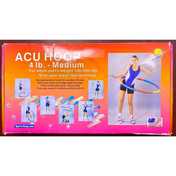 Acu Hoop 4 lb. Medium Weighted Hula Hoop for Adults Fitness Exercise - NEW - Picture 1 of 8